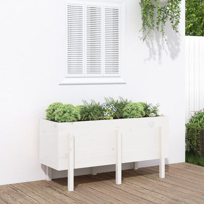 Garden Raised Bed Solid Wood Pine Depth 50 cm White pine 121 cm