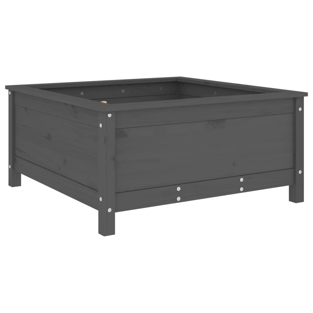 Garden Planter 82.5x82.5x39 cm Solid Wood Pine Grey pine 39 cm