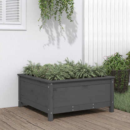 Garden Planter 82.5x82.5x39 cm Solid Wood Pine Grey pine 39 cm