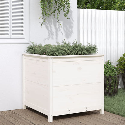 Garden Planter 82.5x82.5x39 cm Solid Wood Pine White pine 78 cm