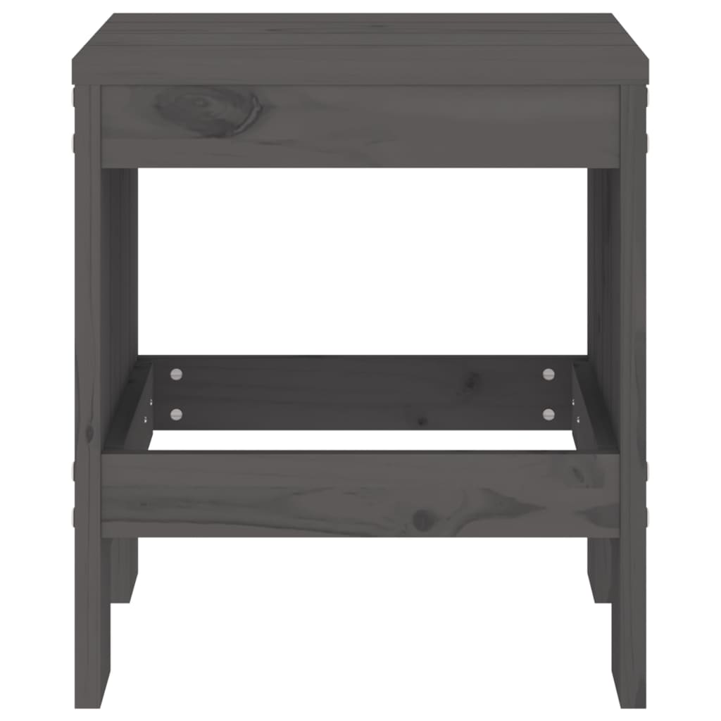 Bar Stools 2 pcs Solid Wood Pine Grey pine 40 x 36 x 45 cm