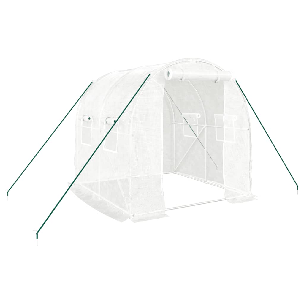 vidaXL Greenhouse with Steel Frame White 4 m² 2x2x2 m