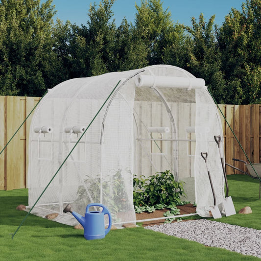 vidaXL Greenhouse with Steel Frame White 4 m² 2x2x2 m