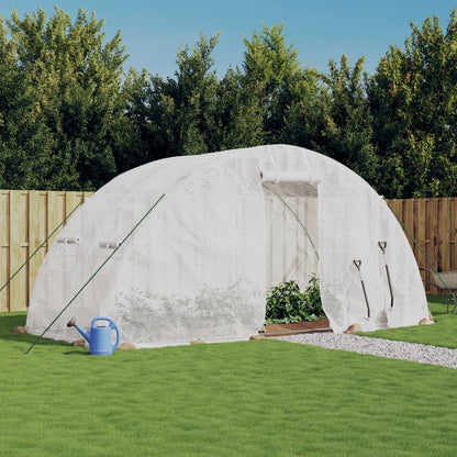 vidaXL Greenhouse with Steel Frame 20 m² 5x4x2.3 m White