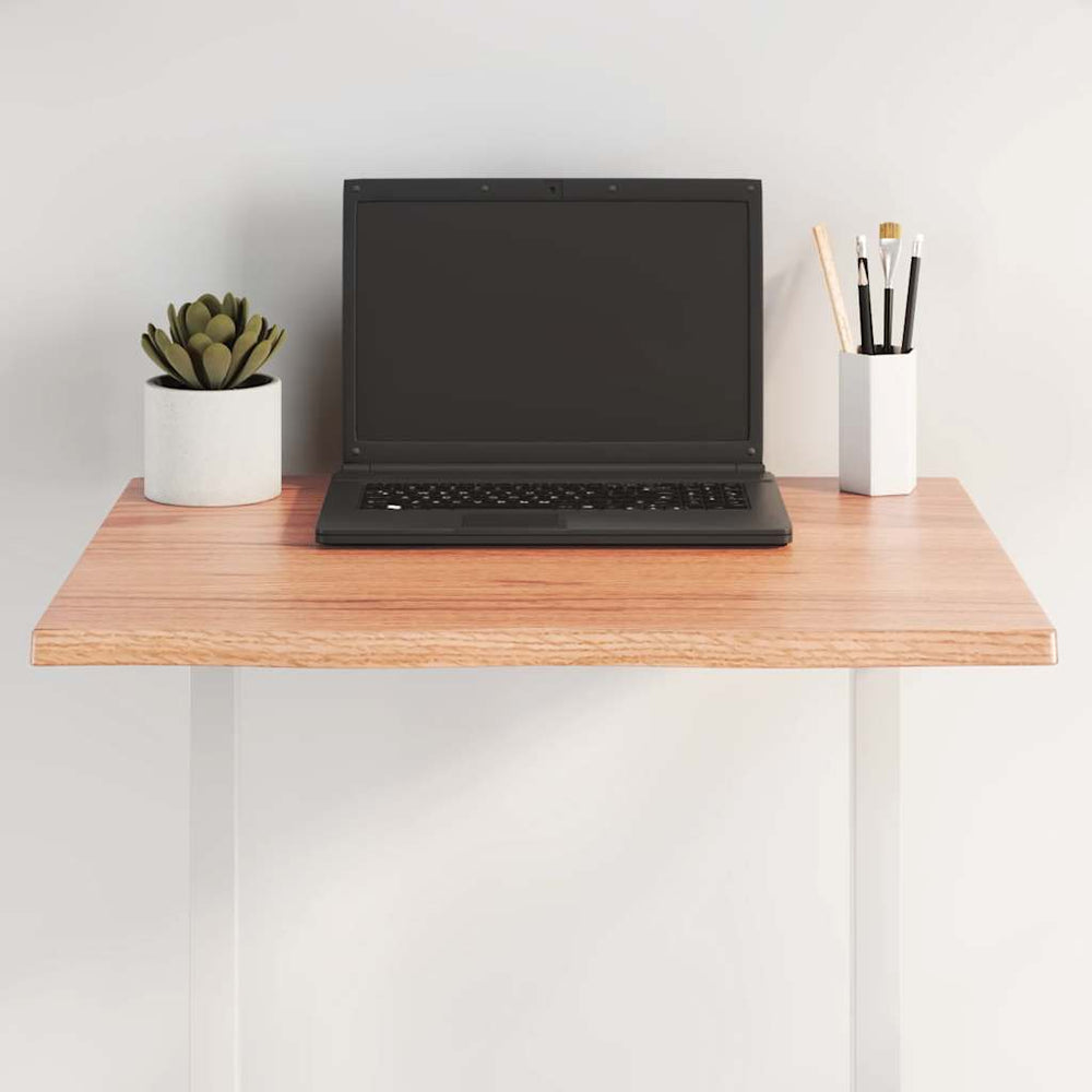 vidaXL Table Top Solid Wood Oak Live Edge Light Brown Depth 50 cm