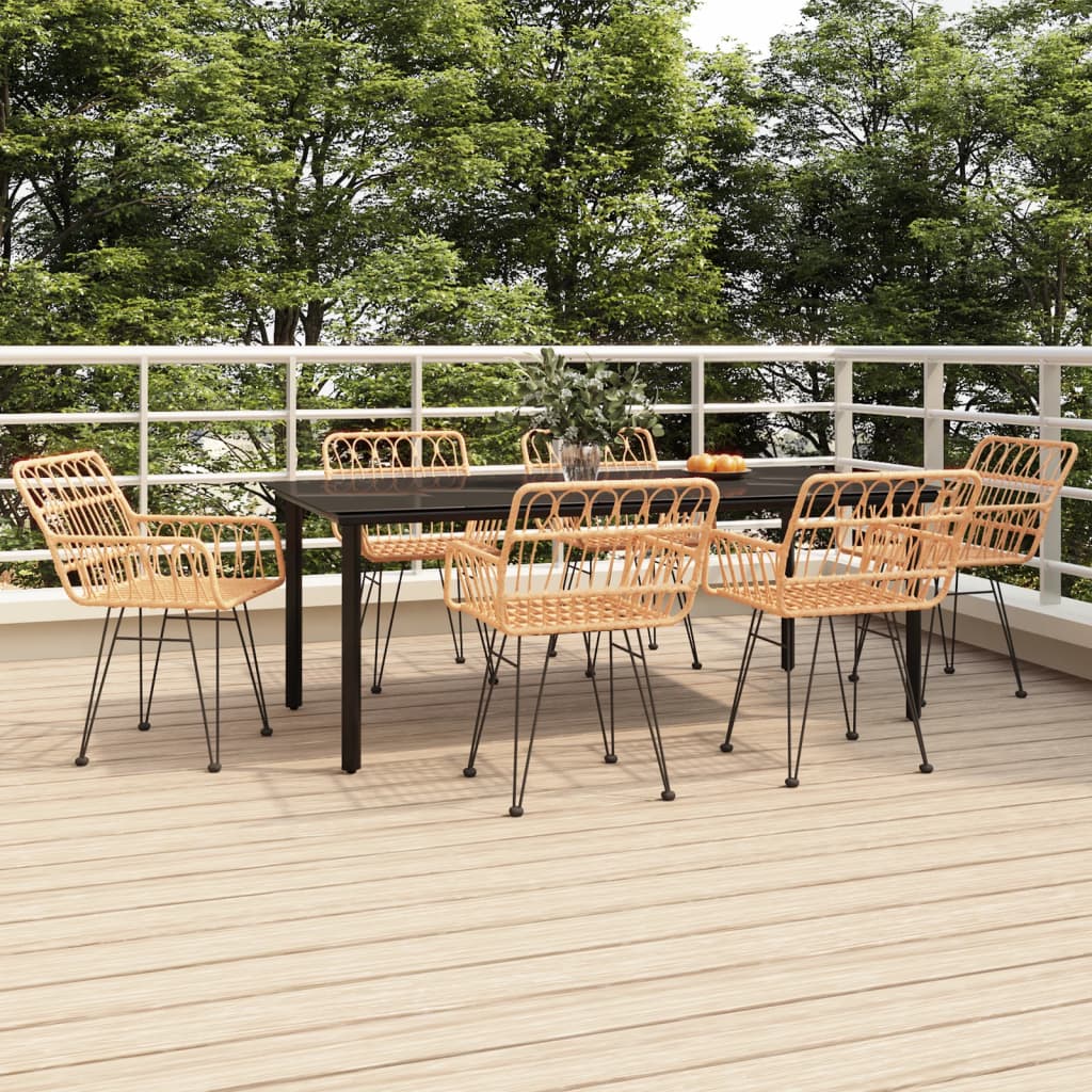 vidaXL 5 Piece Garden Dining Set Poly Rattan