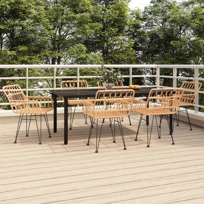 vidaXL 7 Piece Garden Dining Set Poly Rattan 1