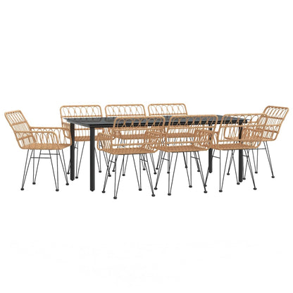 vidaXL 9 Piece Garden Dining Set Poly Rattan 3