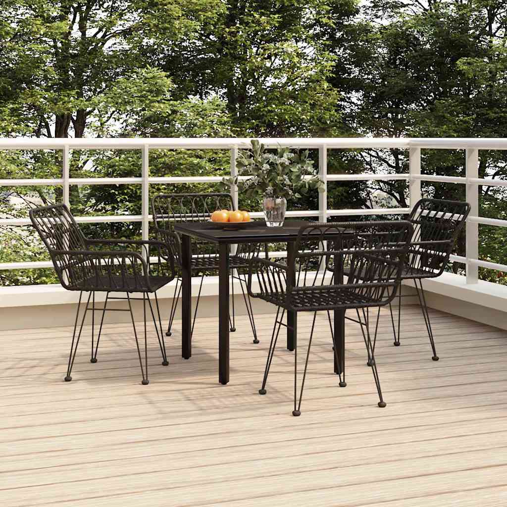 vidaXL 5 Piece Garden Dining Set Poly Rattan