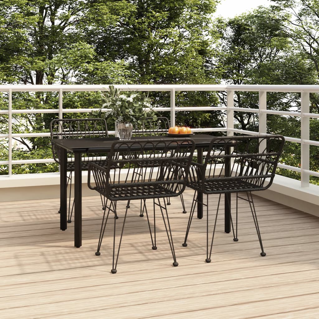 vidaXL 5 Piece Garden Dining Set Poly Rattan