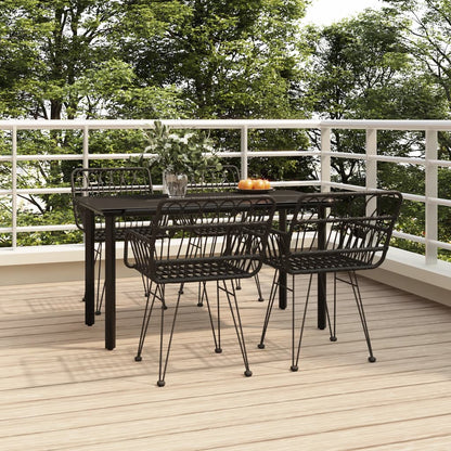 vidaXL 5 Piece Garden Dining Set Poly Rattan