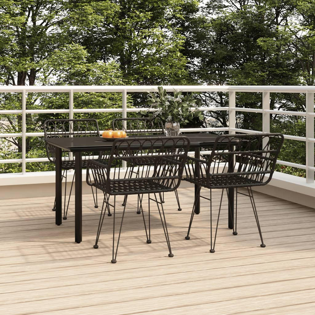 vidaXL 5 Piece Garden Dining Set Poly Rattan