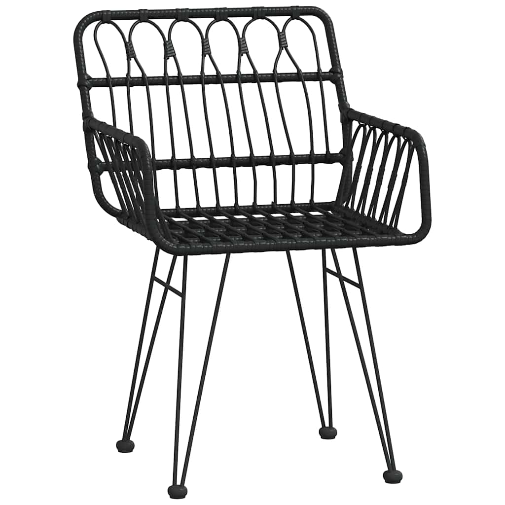 vidaXL 7 Piece Garden Dining Set Black Poly Rattan 5