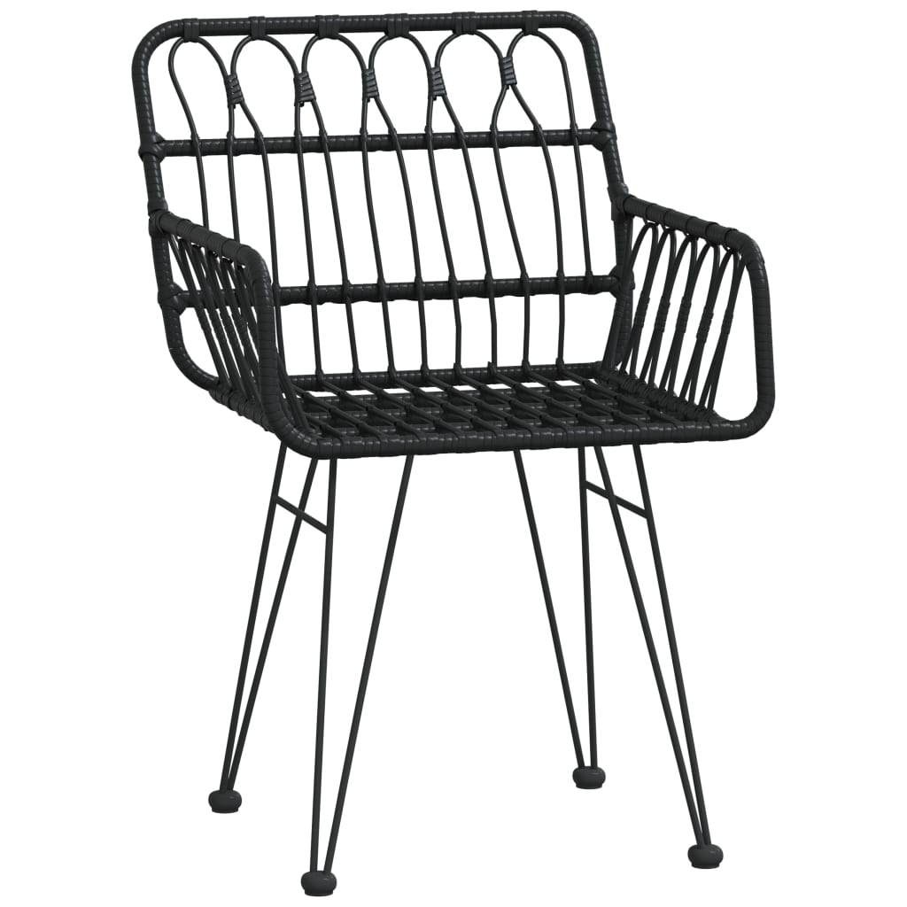 vidaXL 9 Piece Garden Dining Set Black Poly Rattan 5