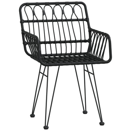 vidaXL 9 Piece Garden Dining Set Black Poly Rattan 5