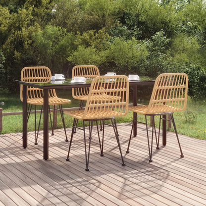 vidaXL 5 Piece Garden Dining Set Poly Rattan