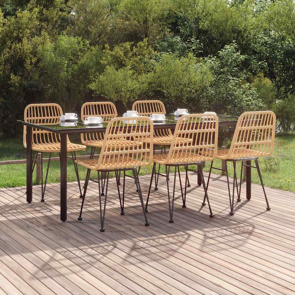 vidaXL 7 Piece Garden Dining Set Poly Rattan 1