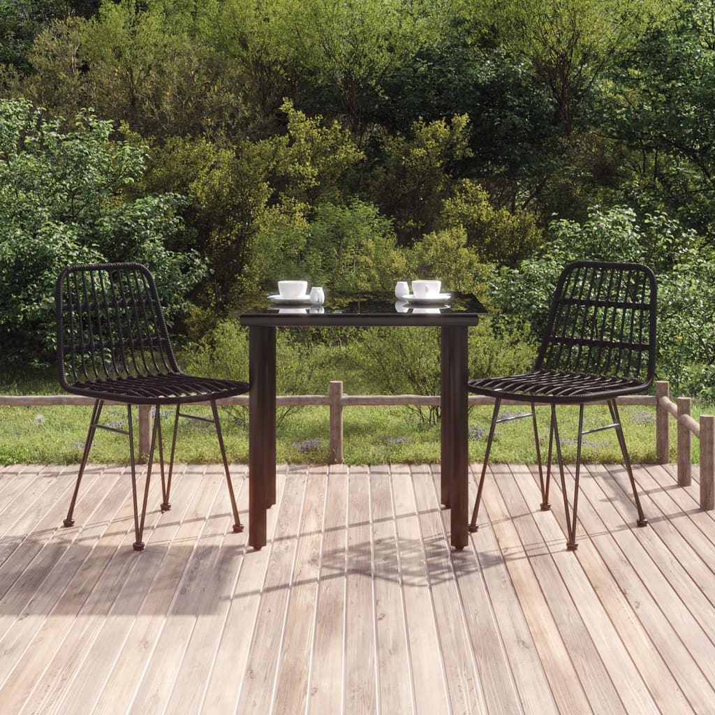 vidaXL 5 Piece Garden Dining Set Poly Rattan