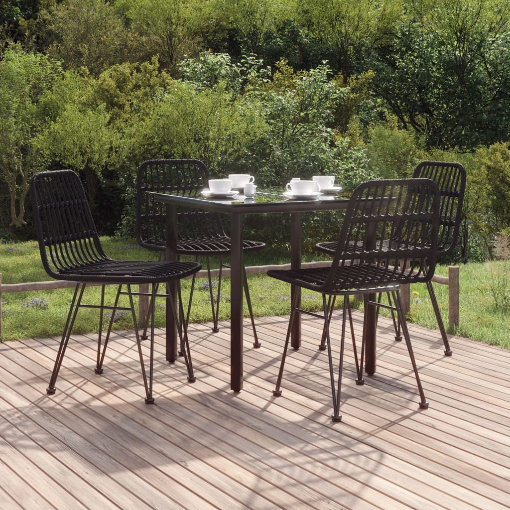 vidaXL 5 Piece Garden Dining Set Poly Rattan