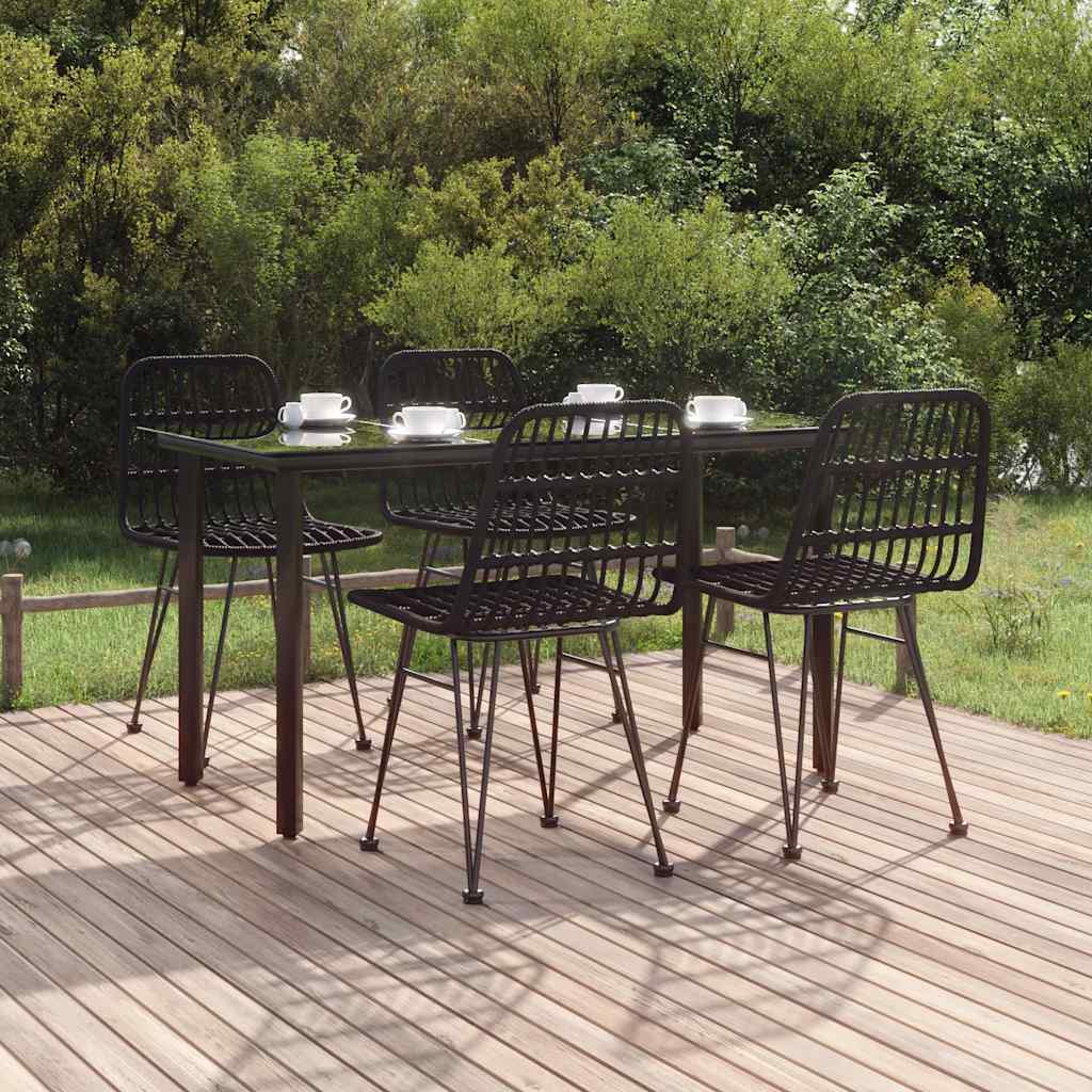 vidaXL 5 Piece Garden Dining Set Poly Rattan