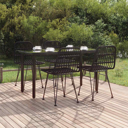 vidaXL 5 Piece Garden Dining Set Poly Rattan