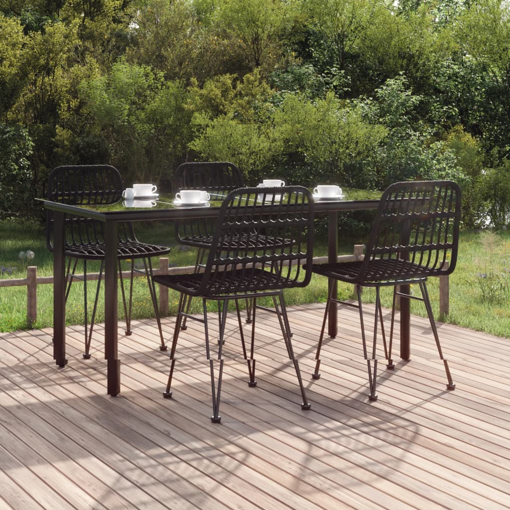 vidaXL 5 Piece Garden Dining Set Poly Rattan