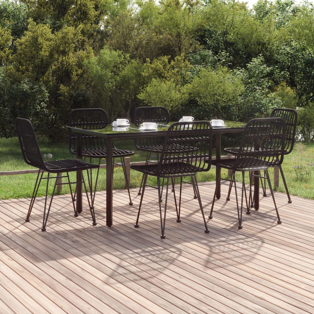 vidaXL 5 Piece Garden Dining Set Poly Rattan