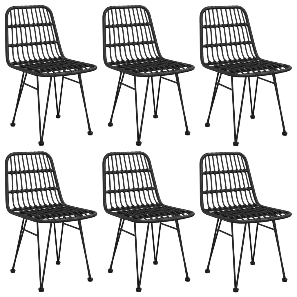 vidaXL 7 Piece Garden Dining Set Black Poly Rattan 4