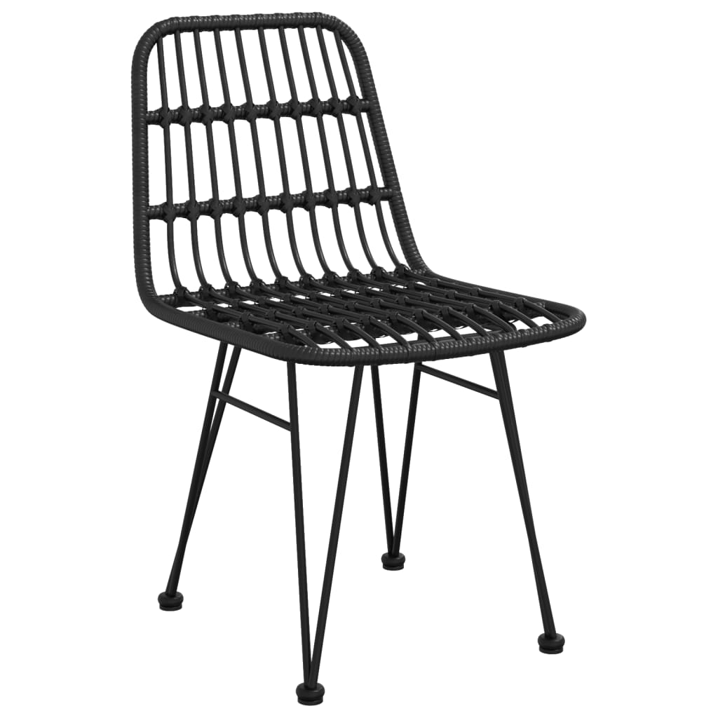 vidaXL 7 Piece Garden Dining Set Black Poly Rattan 5
