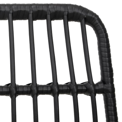 vidaXL 7 Piece Garden Dining Set Black Poly Rattan 6