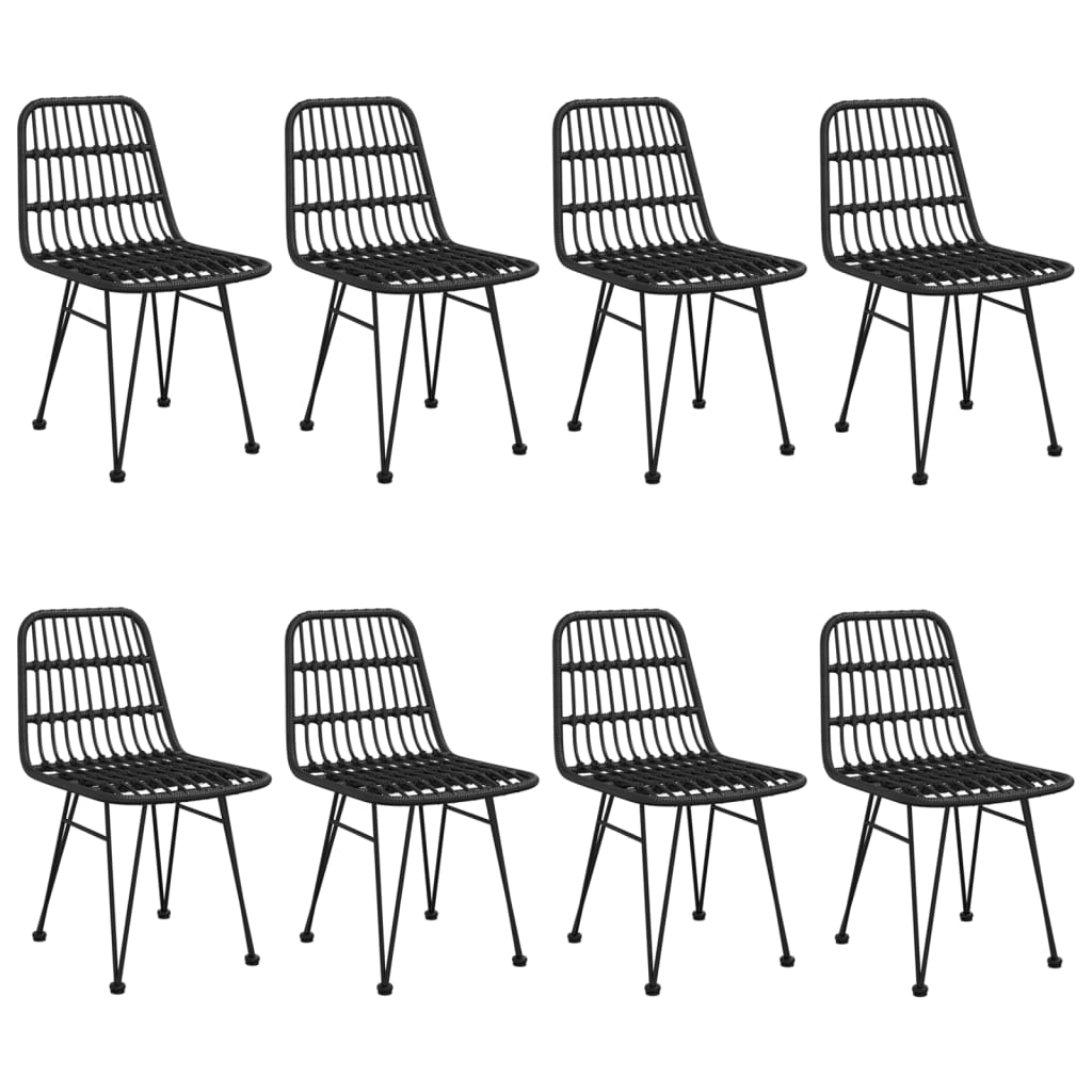 vidaXL 9 Piece Garden Dining Set Black Poly Rattan 4