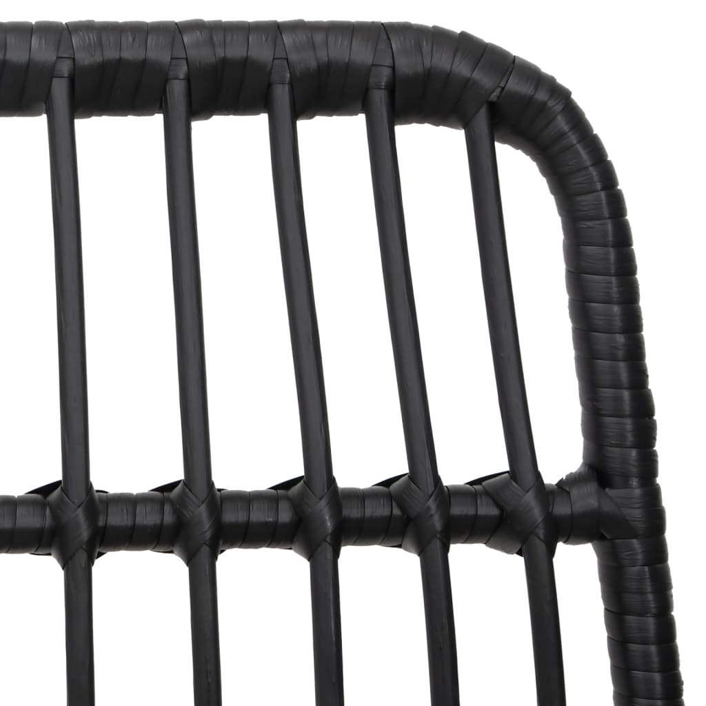 vidaXL 9 Piece Garden Dining Set Black Poly Rattan 6