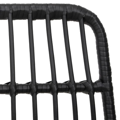 vidaXL 9 Piece Garden Dining Set Black Poly Rattan 6