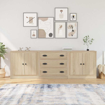Sideboards 3 pcs Engineered Wood Sonoma oak