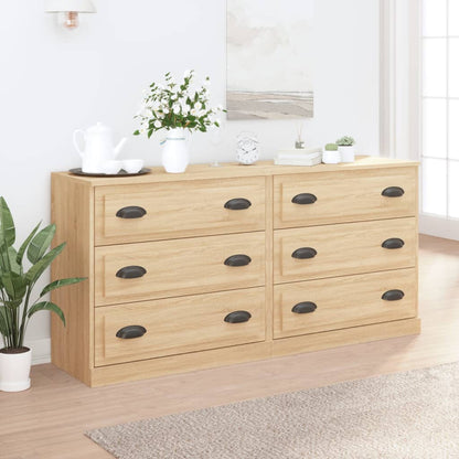 Sideboards 2 pcs Engineered Wood Sonoma oak