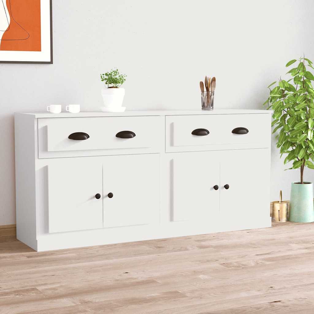 Sideboards 2 pcs Engineered Wood White
