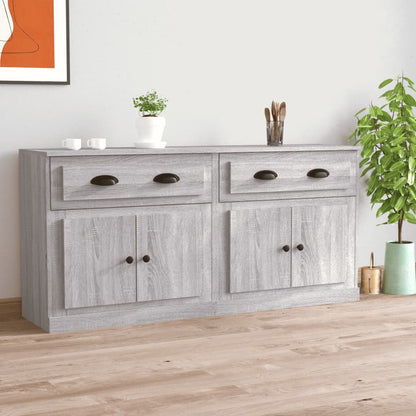 Sideboards 2 pcs Engineered Wood Grey sonoma