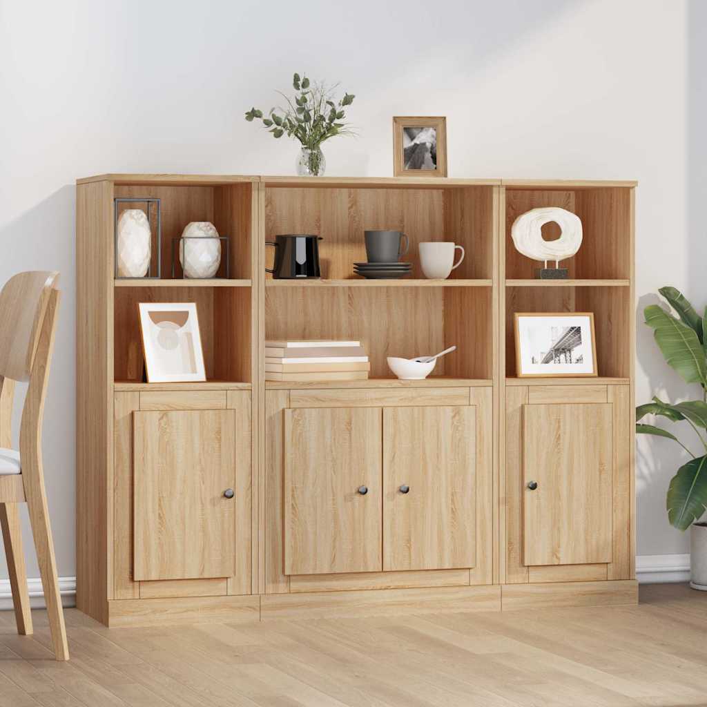 Highboards 3 pcs Engineered Wood Sonoma oak