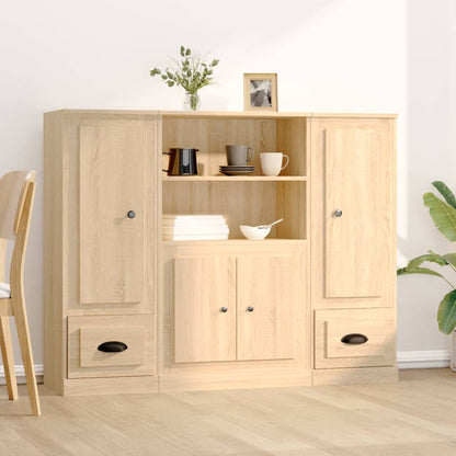 Highboards 3 pcs Engineered Wood Sonoma oak
