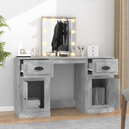 Dressing Table with LED 130x50x132,5 cm Concrete grey