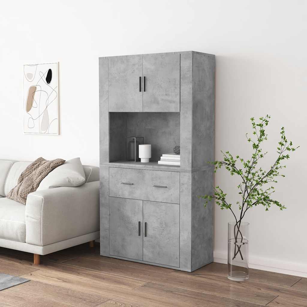 Highboard Engineered Wood Concrete grey