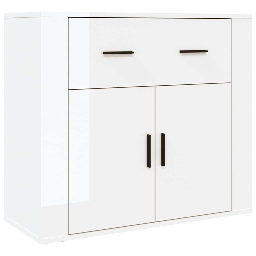 vidaXL Highboard High Gloss White Engineered Wood