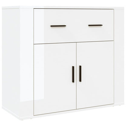 vidaXL Highboard High Gloss White Engineered Wood