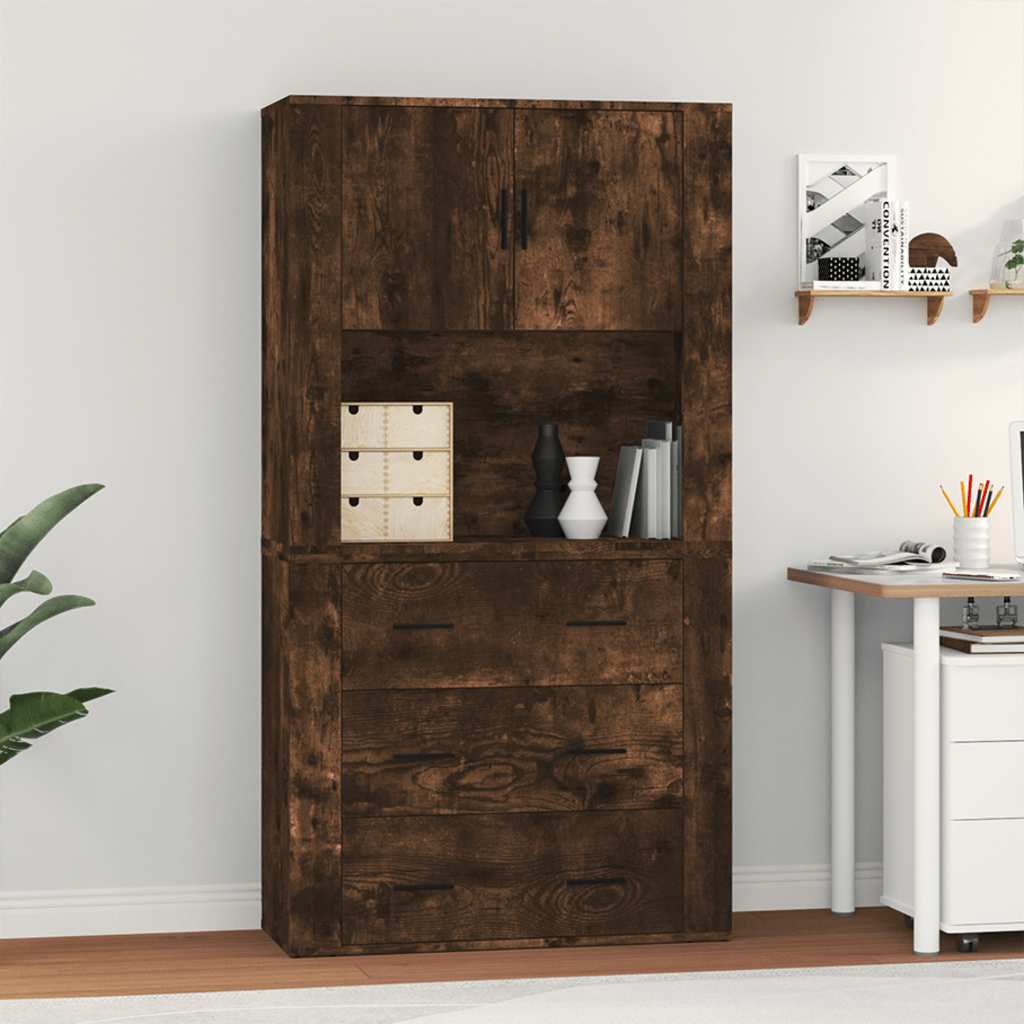Highboard Engineered Wood Smoked oak