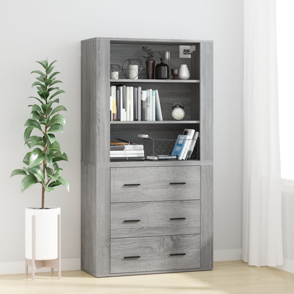 Highboard Engineered Wood Grey sonoma