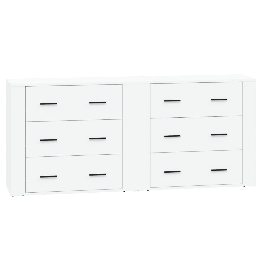 Sideboards 2 pcs Engineered Wood White