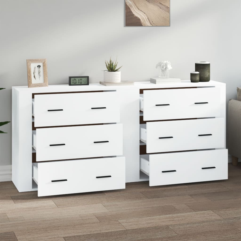 Sideboards 2 pcs Engineered Wood White