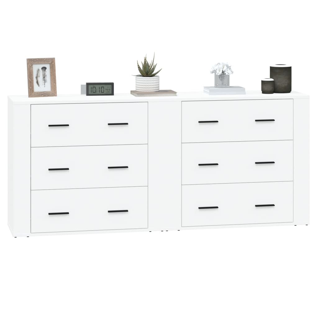 Sideboards 2 pcs Engineered Wood White