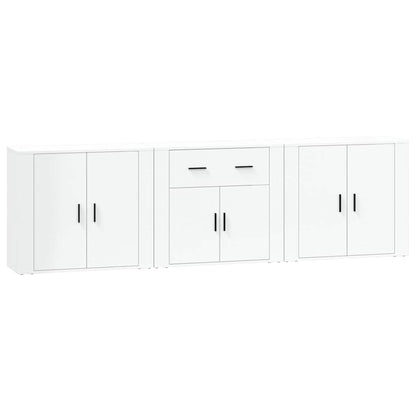 Sideboards 3 pcs Engineered Wood White