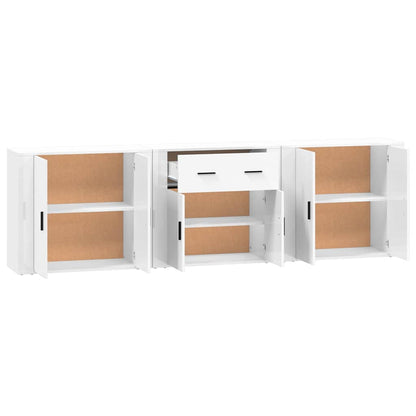 Sideboards 3 pcs Engineered Wood White